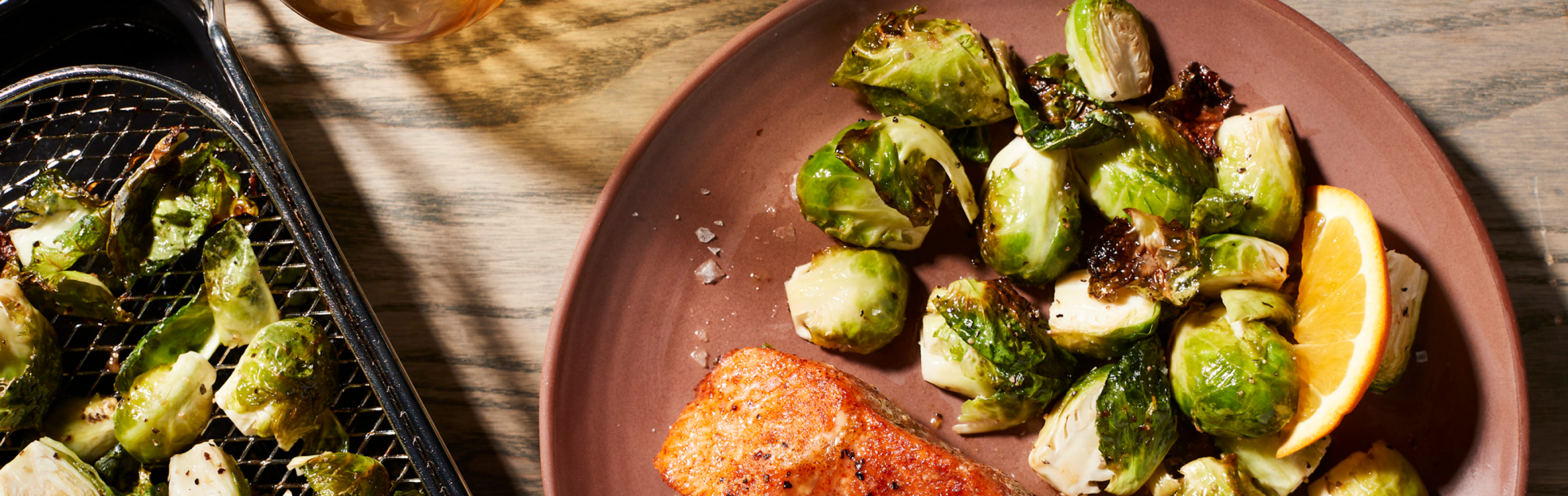 Air fryer vegetables and salmon